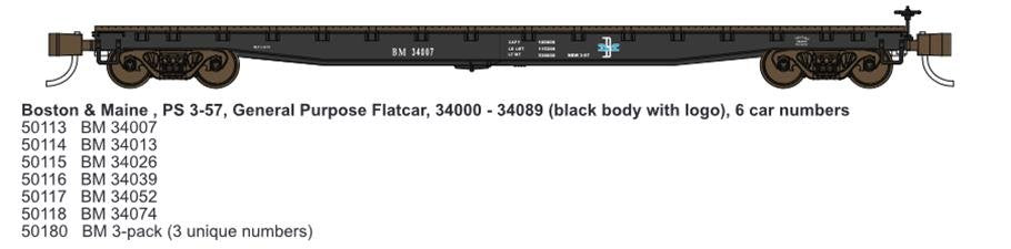 Wheels Of Time - N 53'6'GP Flatcar B&M 34052