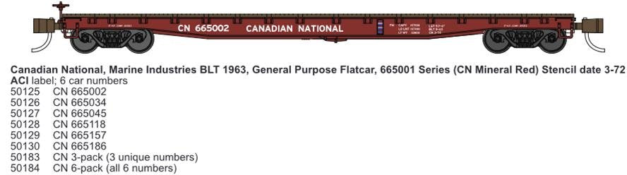 Wheels Of Time - N 53'6'GP Flatcar CN 665045