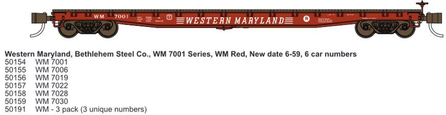 Wheels Of Time - N 53'6'GP Flatcar WM 7006