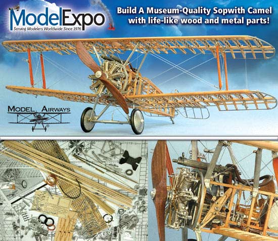 Model Airways SOPWITH CAMEL WW1 PLANE WOOD & METAL MODEL KIT 1:16 SCALE