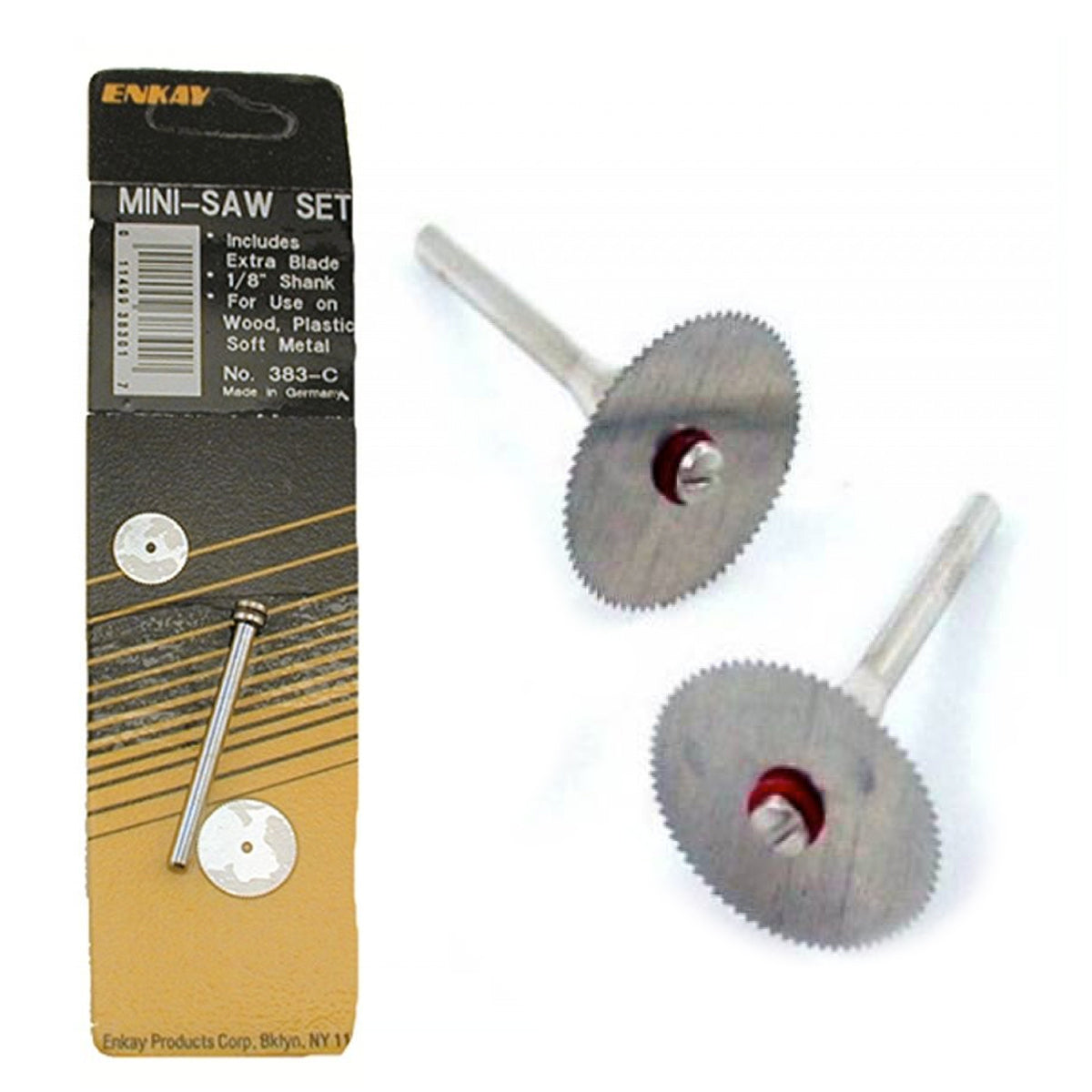 Enkay - 383-4C Mini Rotary Saw Set - 1 each 1/2" & 5/8" diameter with 1/8" shank mandrel