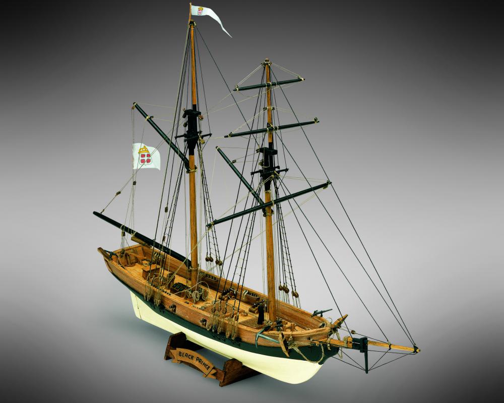 Dusek-Mamoli - Mamoli MV46 - Black Prince - 1:57 Wood Plank-On-Frame Model Ship Kit - 21'' Long