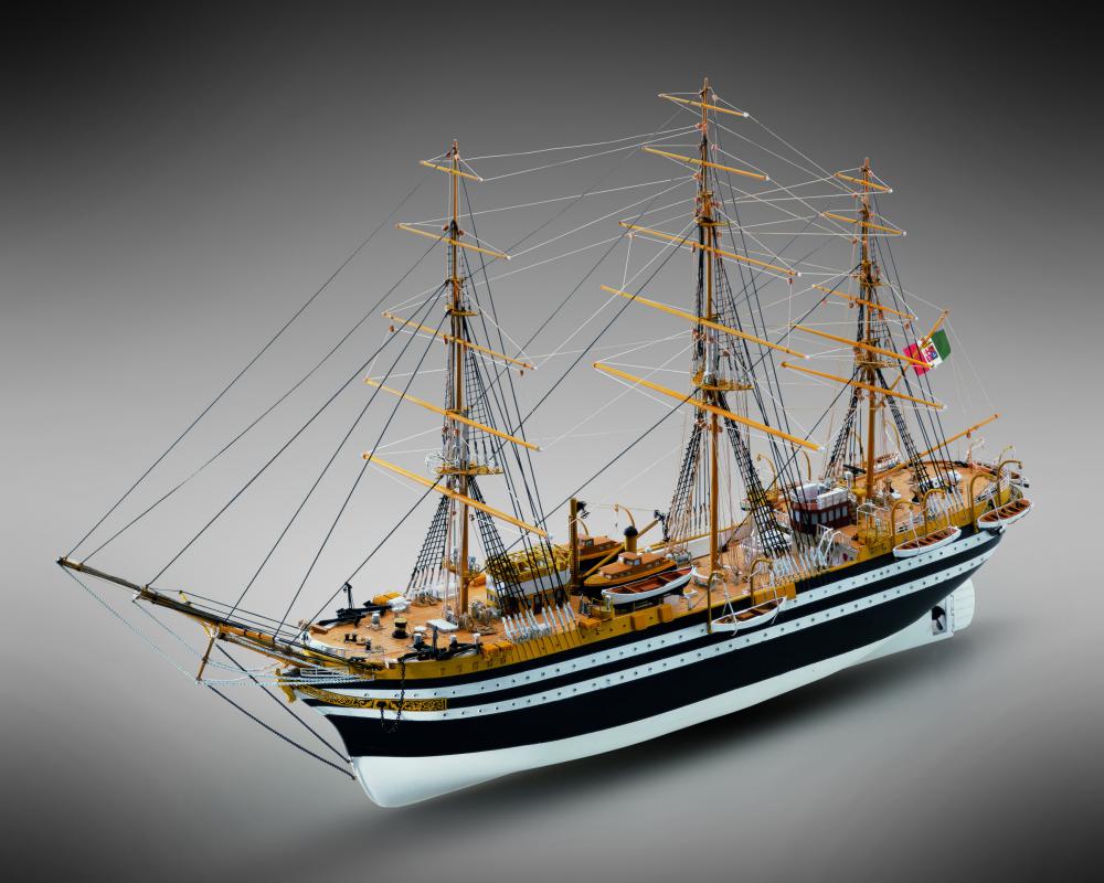 Dusek-Mamoli - Mamoli MV57 Amerigo Vespucci Model Ship Kit Training Ship in Italian Naval Academy - Scale 1/150 - Length 28.4 in, Height 14.8 in