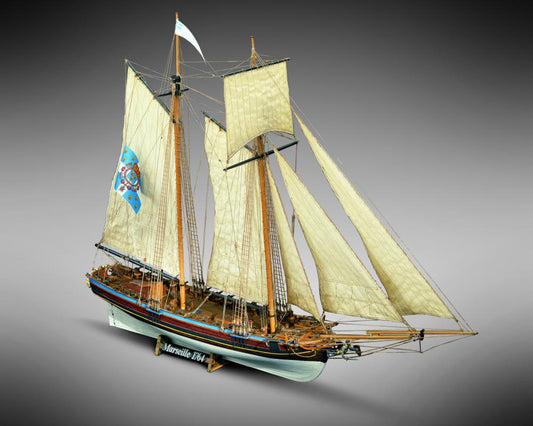 Dusek-Mamoli - Mamoli MV25 Marseille - French 26 Gun Naval training Ship - Scale 1/64 - Length 31.6 in - Height 22.2 in