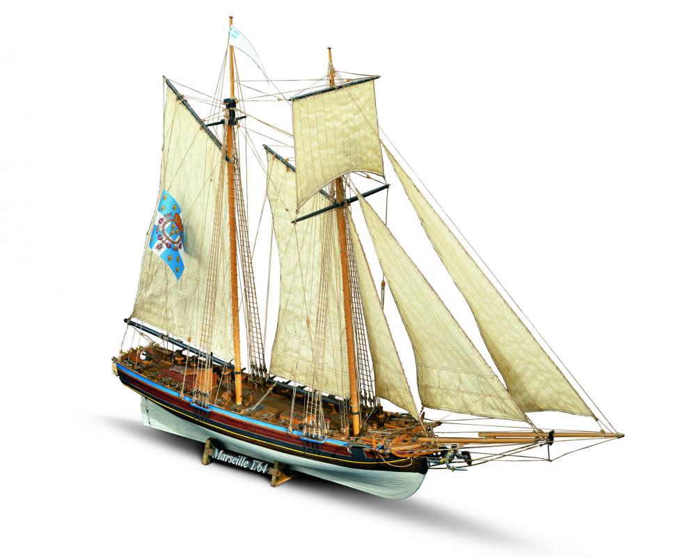 Dusek-Mamoli - Mamoli MV25-SAILS Set of Sails for Marseille - French 26 Gun Naval training Ship - Scale 1/64