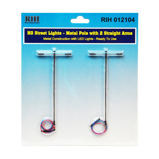 Rock Island - HO Street Light 2 Straight Arms