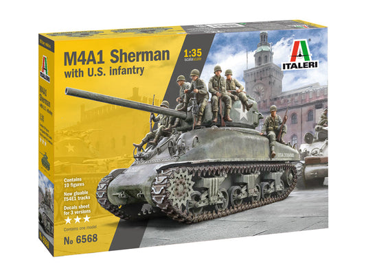 Italeri - M4A1 Sherman with U.S. infantry 1:35 Scale