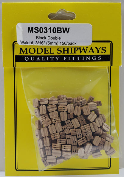 Model Expo - 3/16" (5mm) Walnut Double Sheave Block 150 pcs