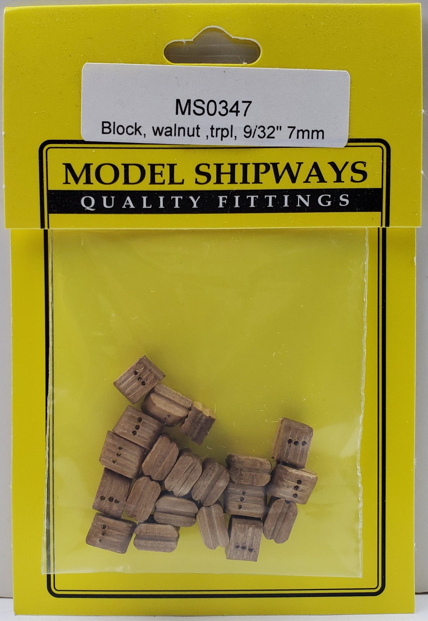 Model Expo - 1/4" (7mm) Walnut Triple Sheave Block 20 pcs