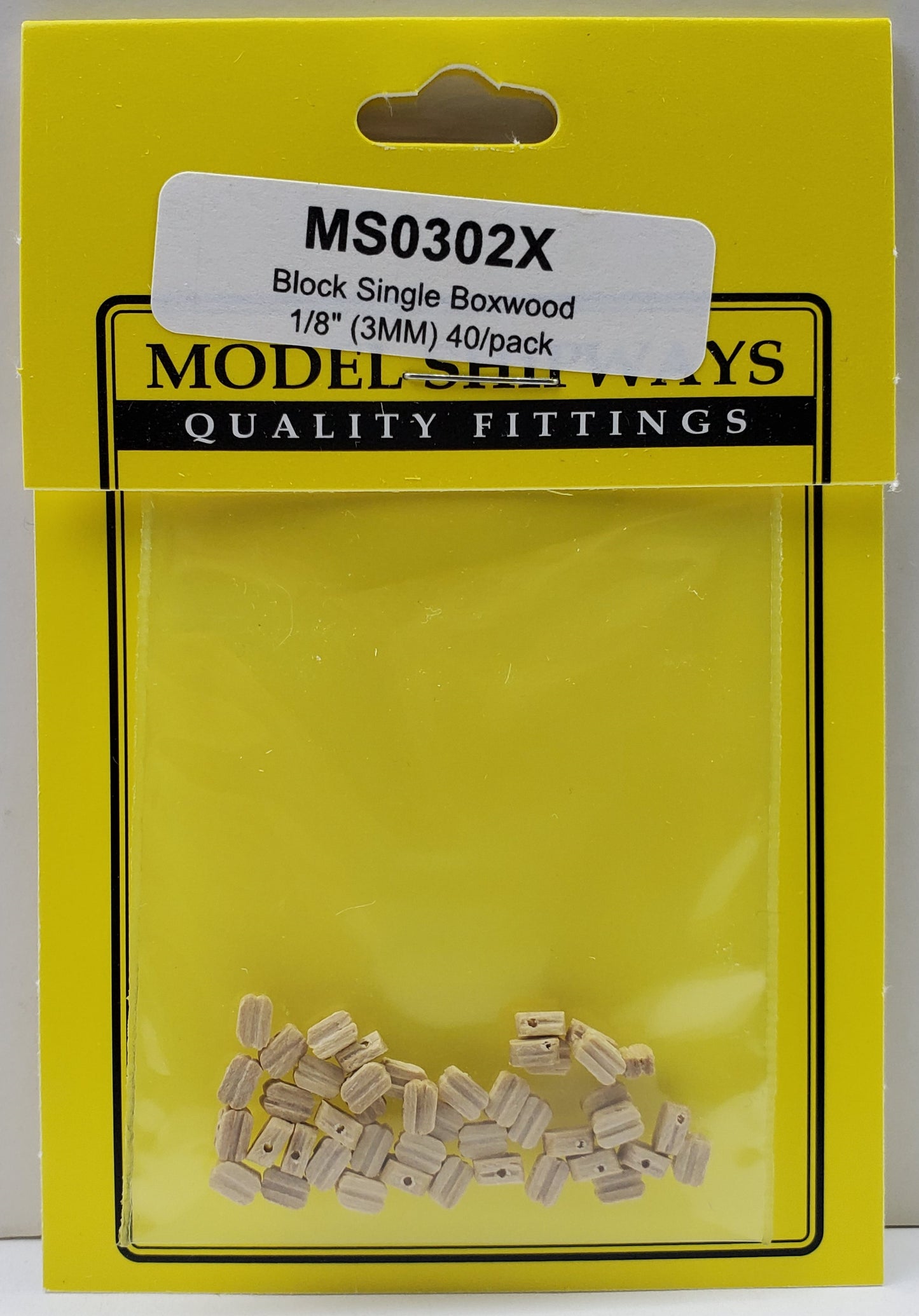 Model Expo - 1/8" (3mm) Boxwood Single Sheave Block 40 pcs