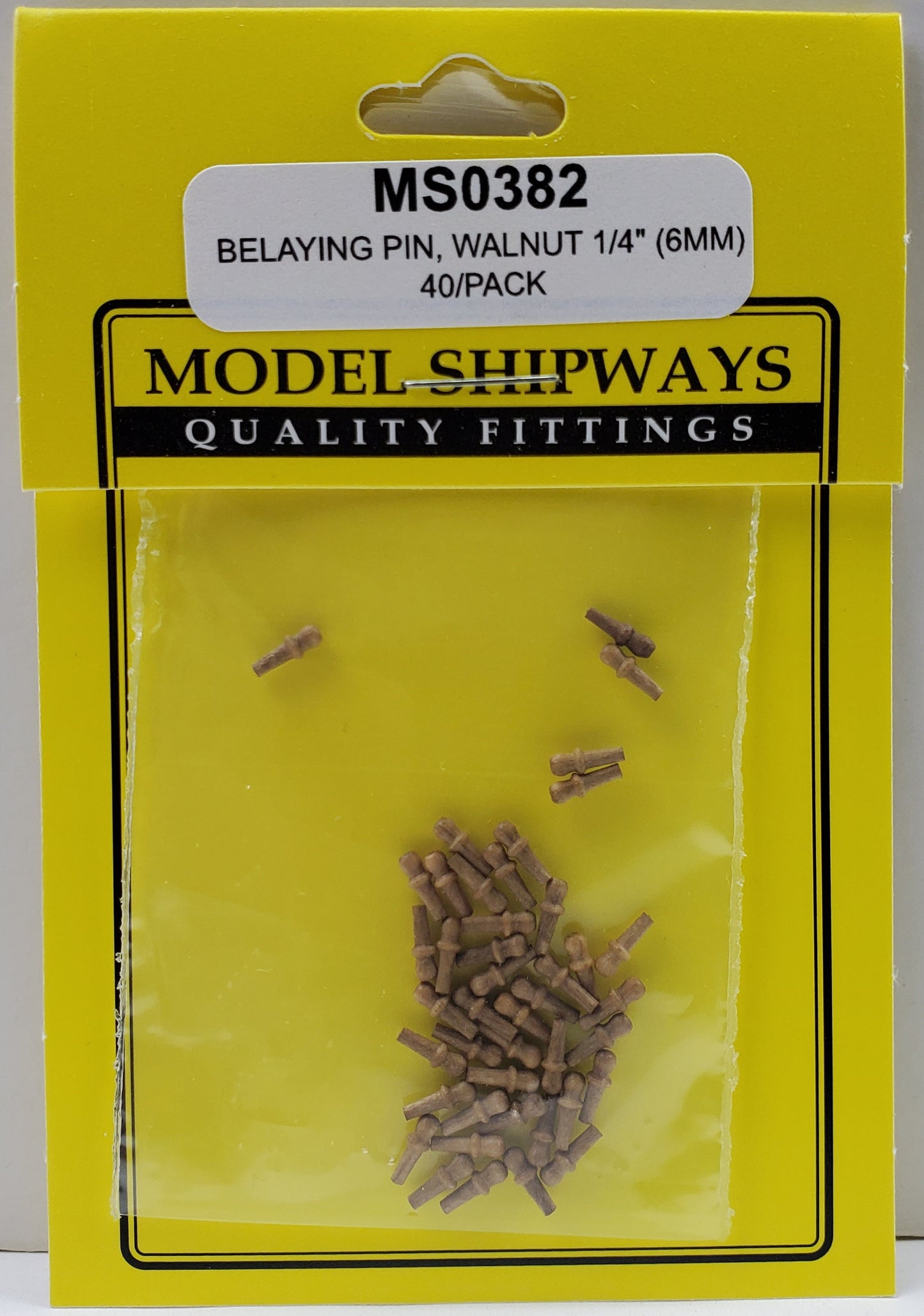 Model Expo - 1/4" (6mm) Walnut Belaying Pin 40 pcs