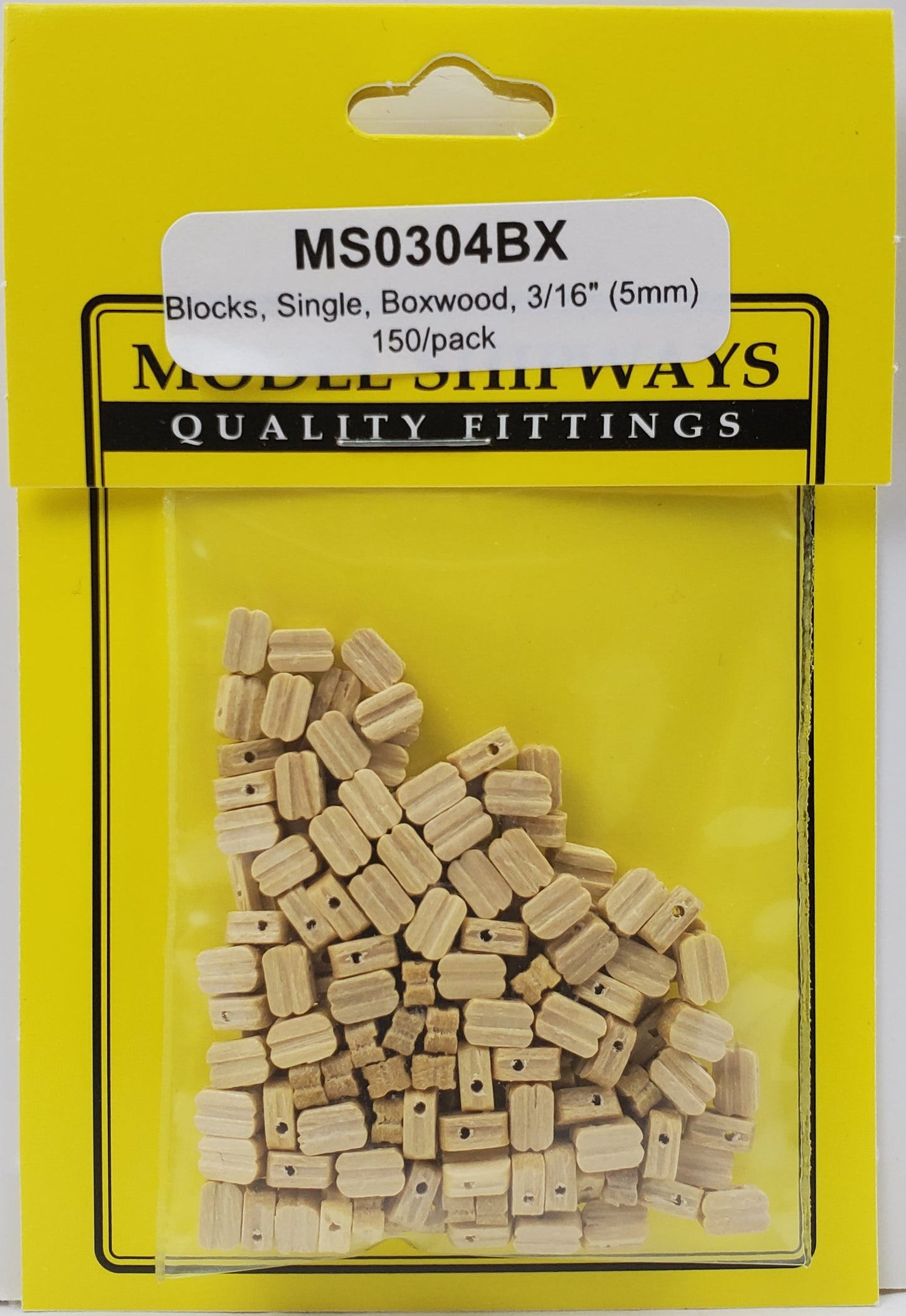 Model Expo - 3/16" 5mm Boxwood Single Sheave Block 150 pcs