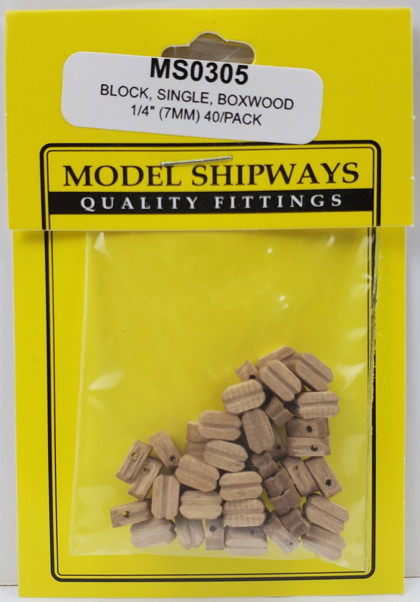 Model Expo - 1/4" (7mm) Walnut Single Sheave Block 40 pcs