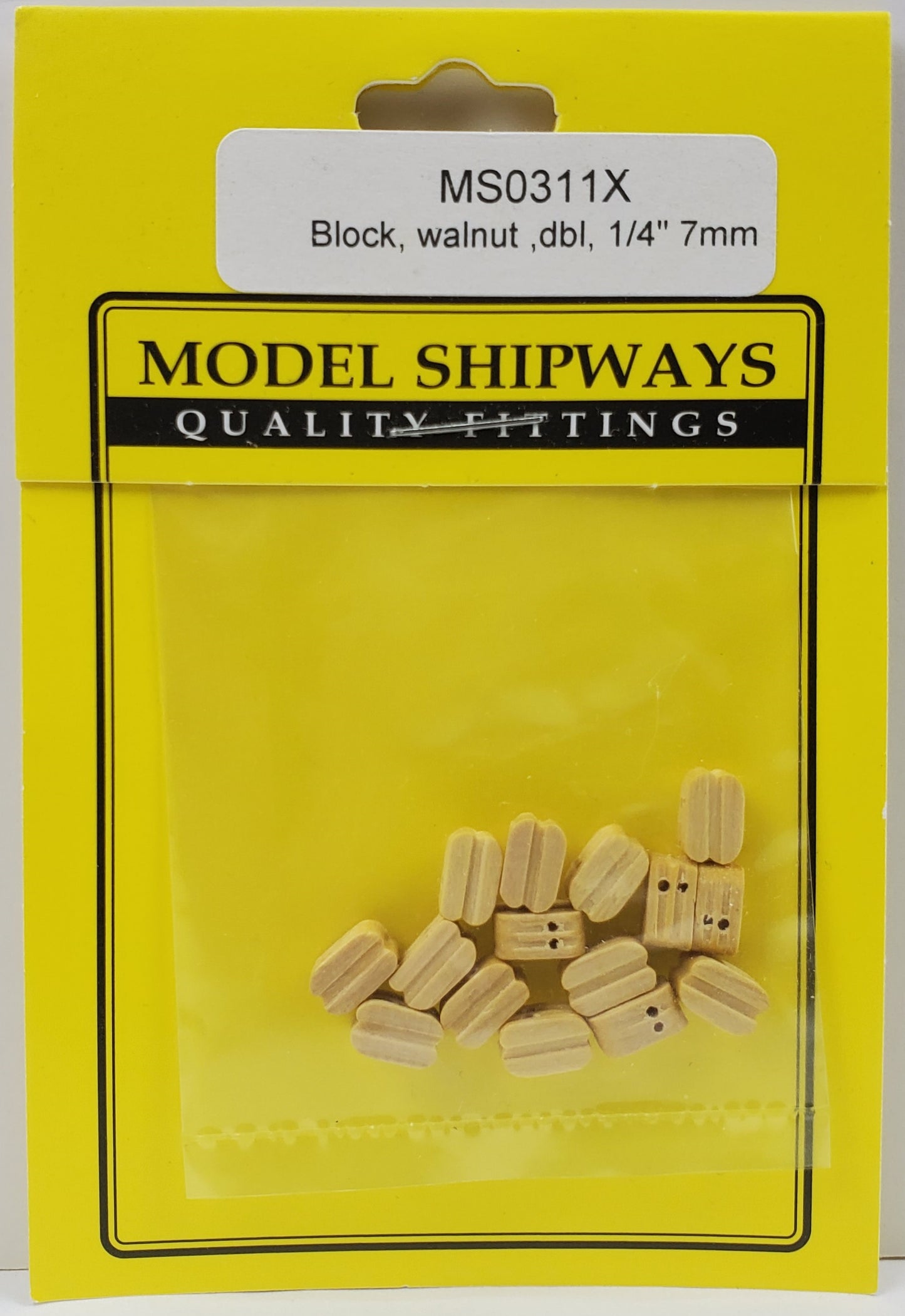 Model Expo - 1/4" (7mm) Boxwood Double Sheave Block 30 pcs