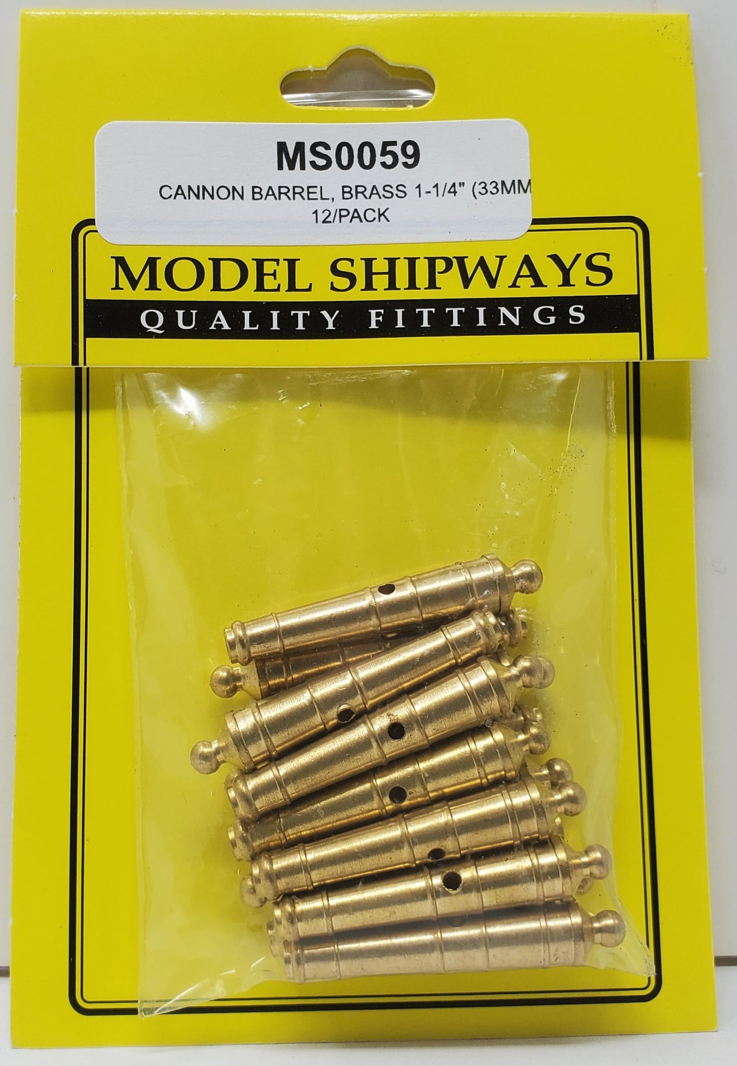 Model Expo - 1-1/4" (33mm) Brass Cannon Barrel 12 pcs