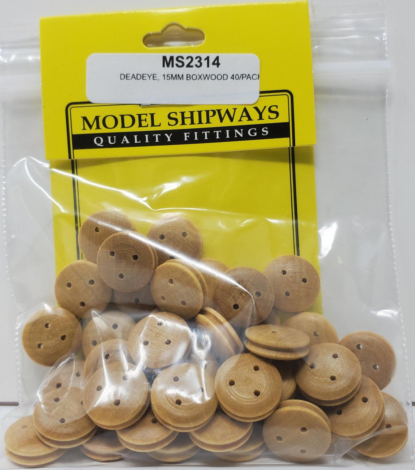 Model Expo - 15mm Boxwood Deadeye 40 pcs