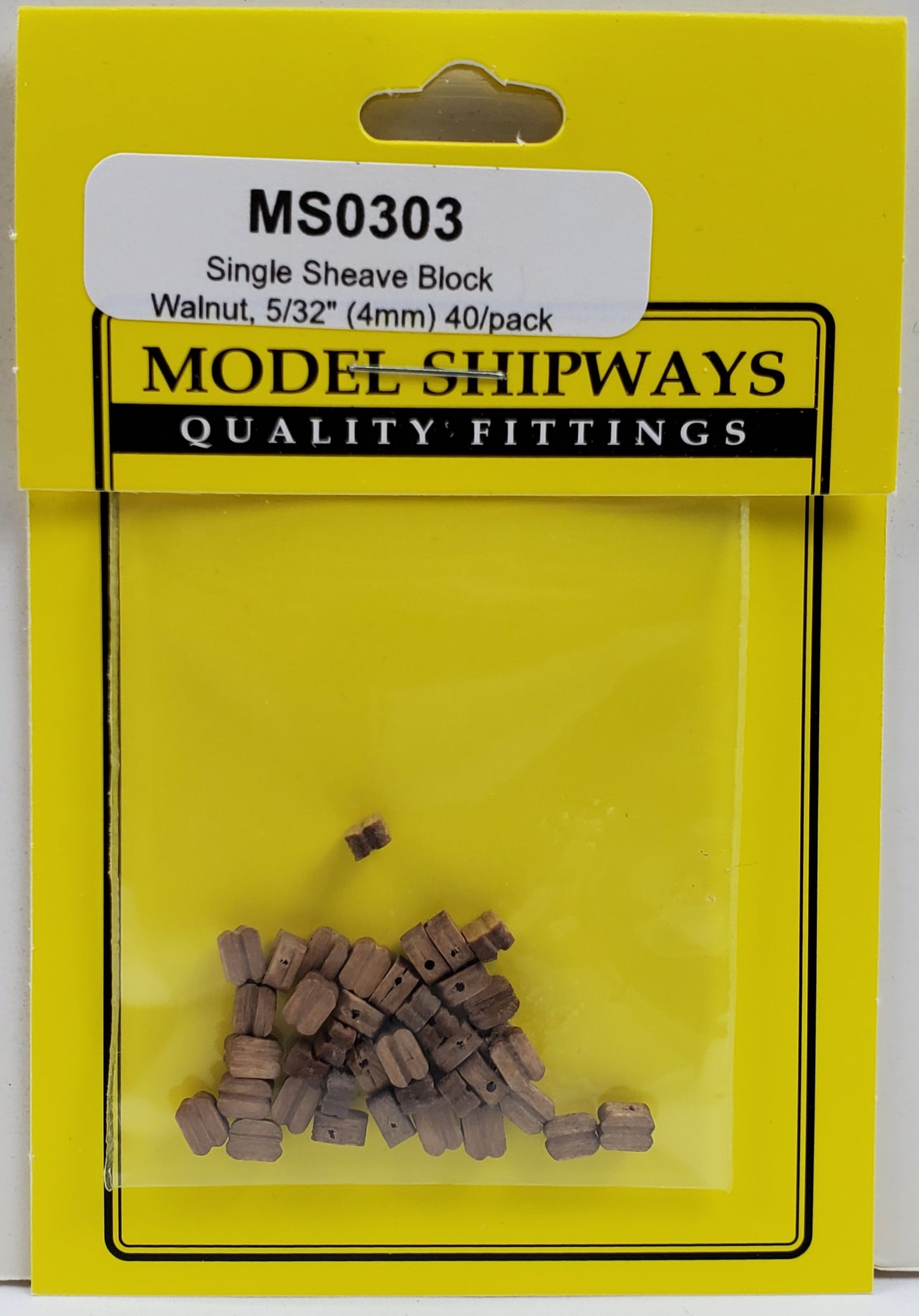 Model Expo - 5/32" (4mm) Walnut Single Sheave Block 40 pcs
