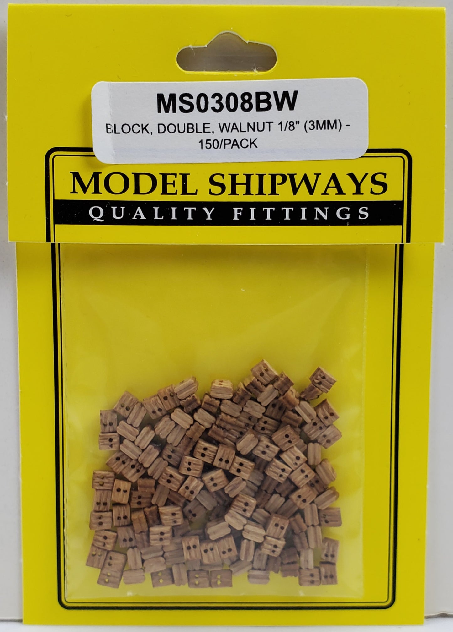 Model Expo - 1/8" (3mm) Walnut Double Sheave Block 150 pcs