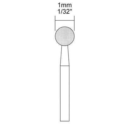 Proxxon - Diamond bur, sphere 1/32", 2 pcs.