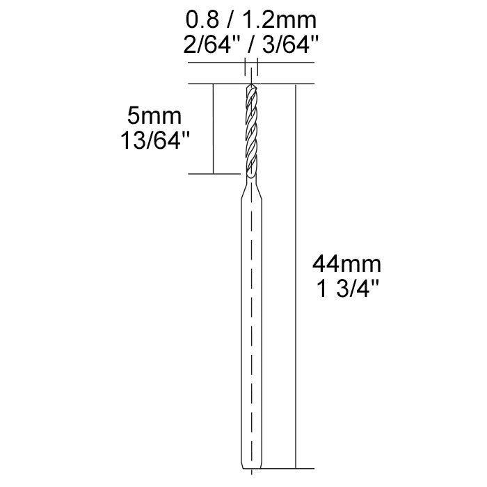 Proxxon - Diamond twist drills 2 pcs., 1/32" + 3/64" (0,8 + 1,2 mm)