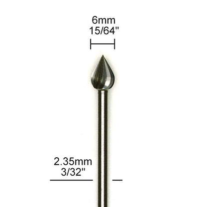 Proxxon - Tungsten vanadium cutter, flame, 2 pcs., 15/64"