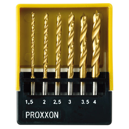 Proxxon - HSS twist drill set, titanium nitrate coated with brad point