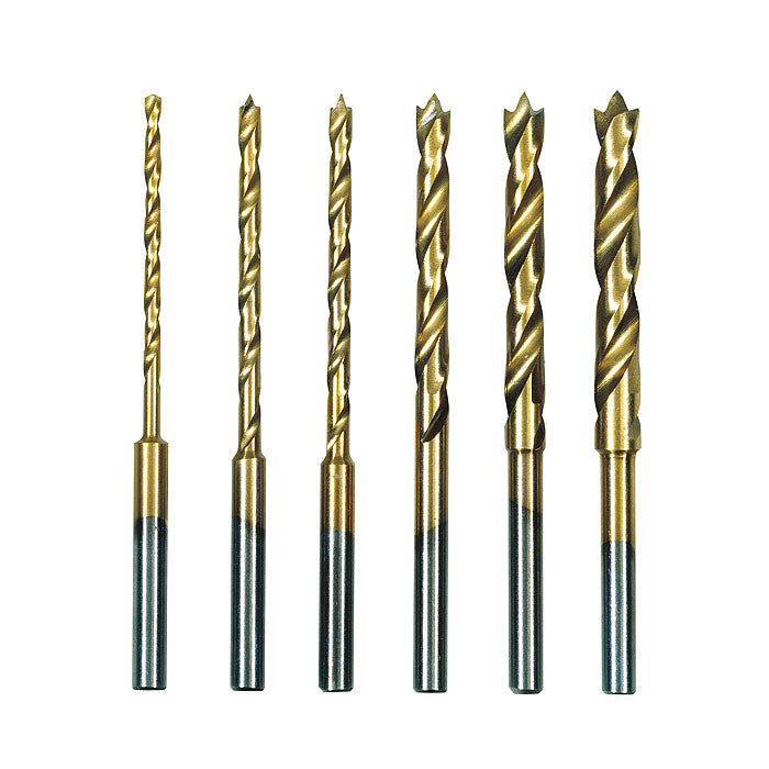 Proxxon - HSS twist drill set, titanium nitrate coated with brad point