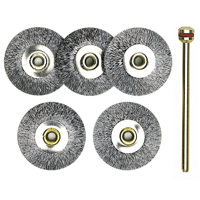 Proxxon - Carbon steel wheel brushes, 5 pcs., 7/8"