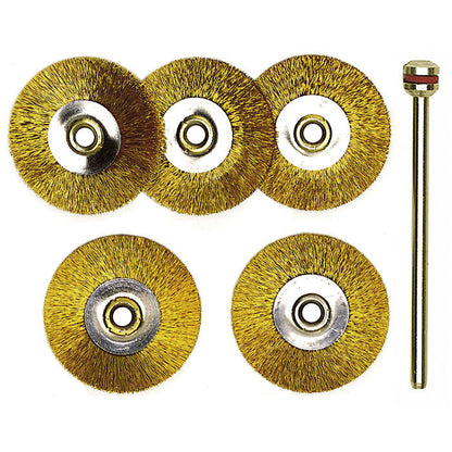 Proxxon - Brass wheel brushes, 5 pcs., 7/8"