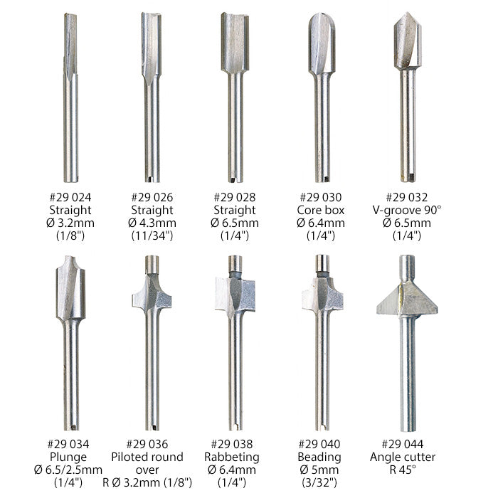 Proxxon - Router Bit Set, 10 pcs., in wooden box