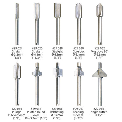 Proxxon - Router Bit Set, 10 pcs., in wooden box