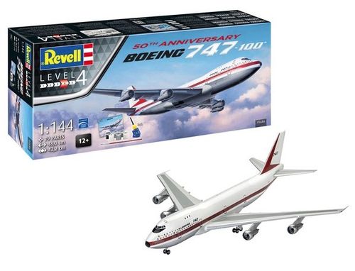 Revell - 747-100 50th Aniversary Jumbo Jet 1:144 Scale