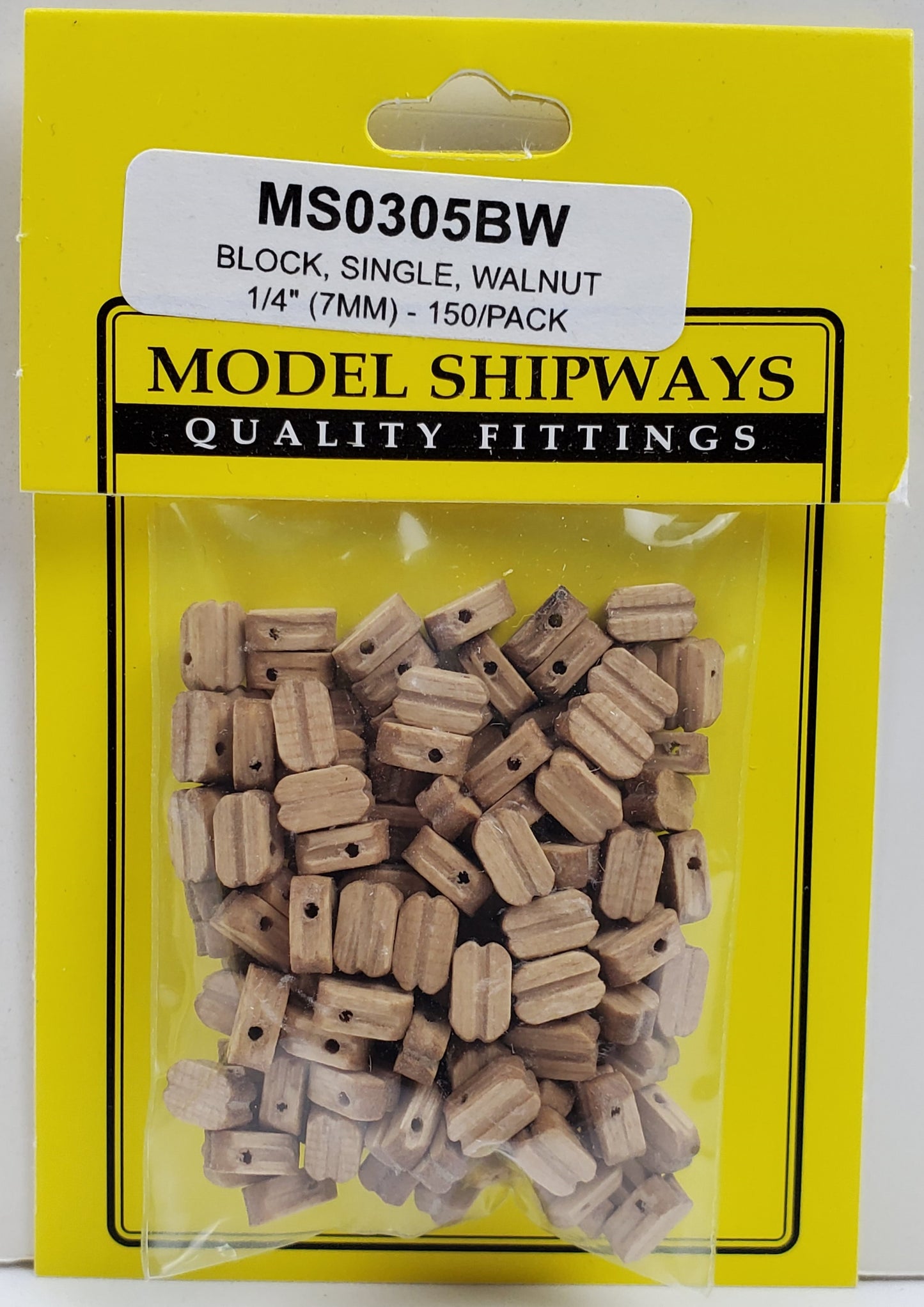 Model Expo - 1/4" (7mm) Walnut Single Sheave Block 150 pcs
