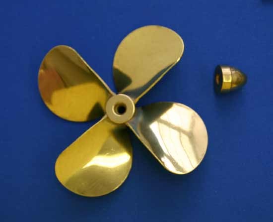 Dumas - BRASS PROP 4 BLADE 4" PITCH LH 3-5/8'' DIAMETER