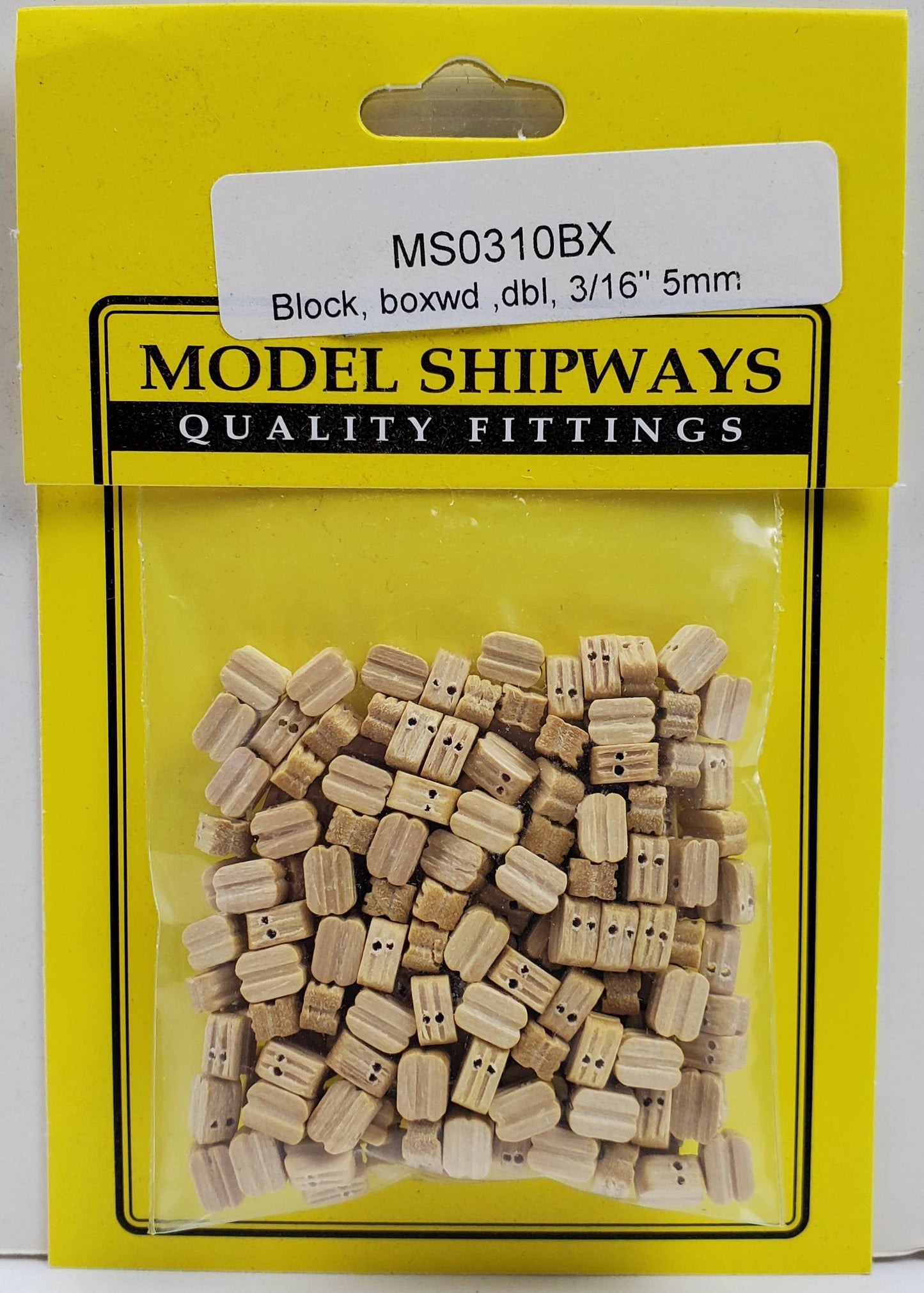 Model Expo - 3/16" (5mm) Boxwood Double Sheave Block 150 pcs