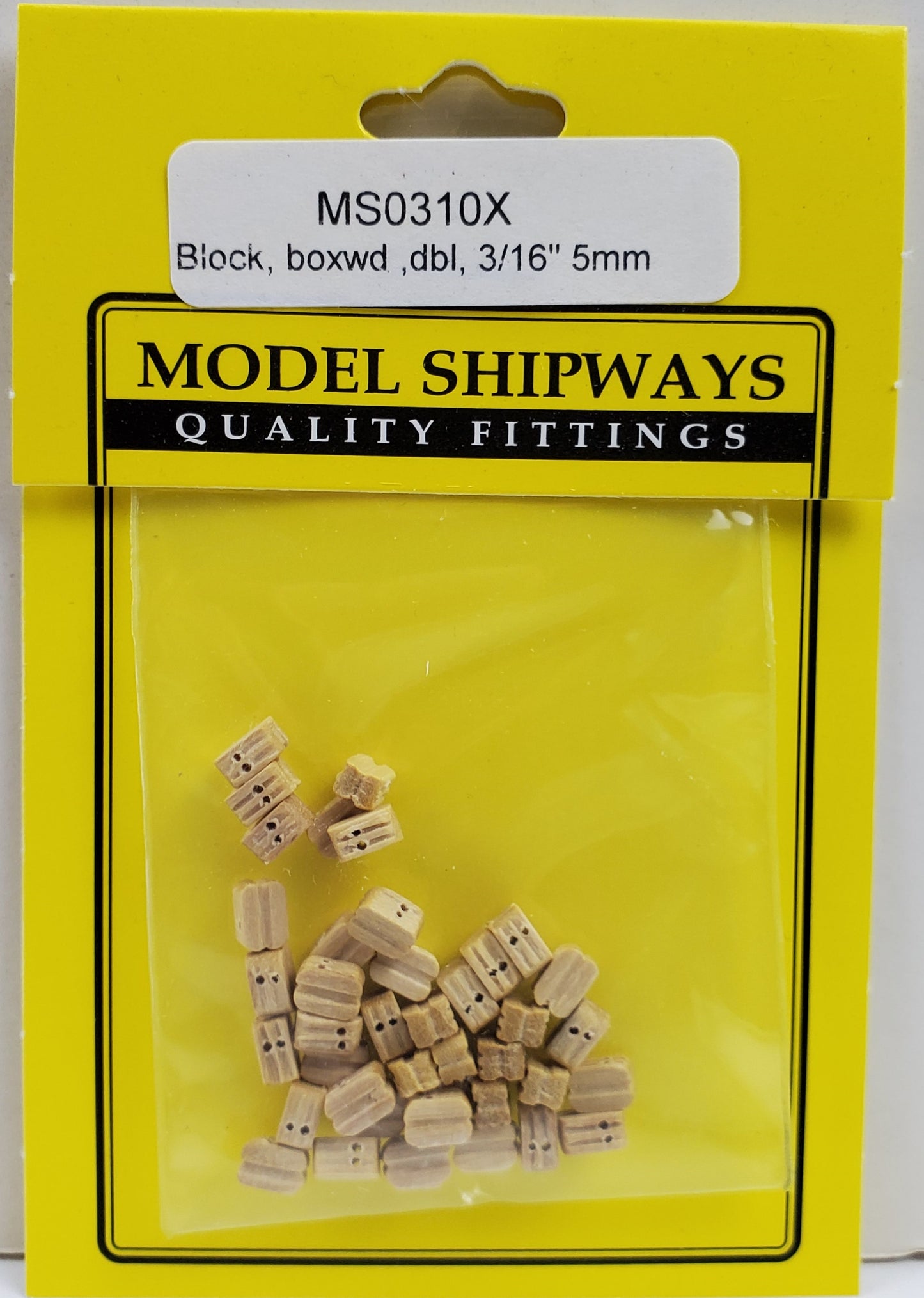 Model Expo - 3/16" (5mm) Boxwood Duble Sheave Block 30 pcs