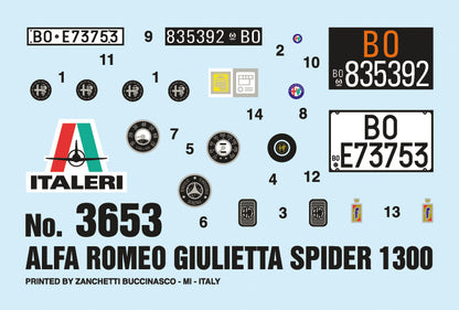 Italeri - Alfa Romeo Giulietta Spider 1300 1:24
