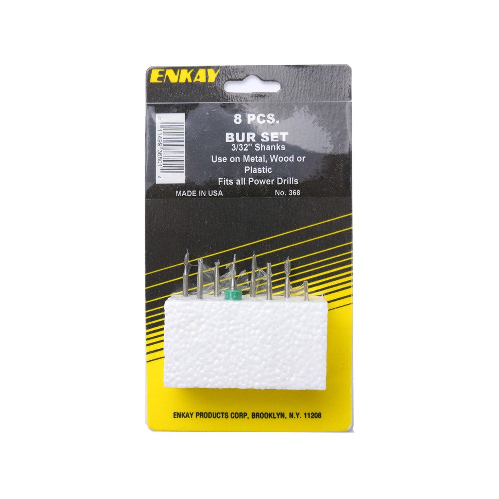 Enkay - 368 - Mini Burr Set, Carded, 8 pieces