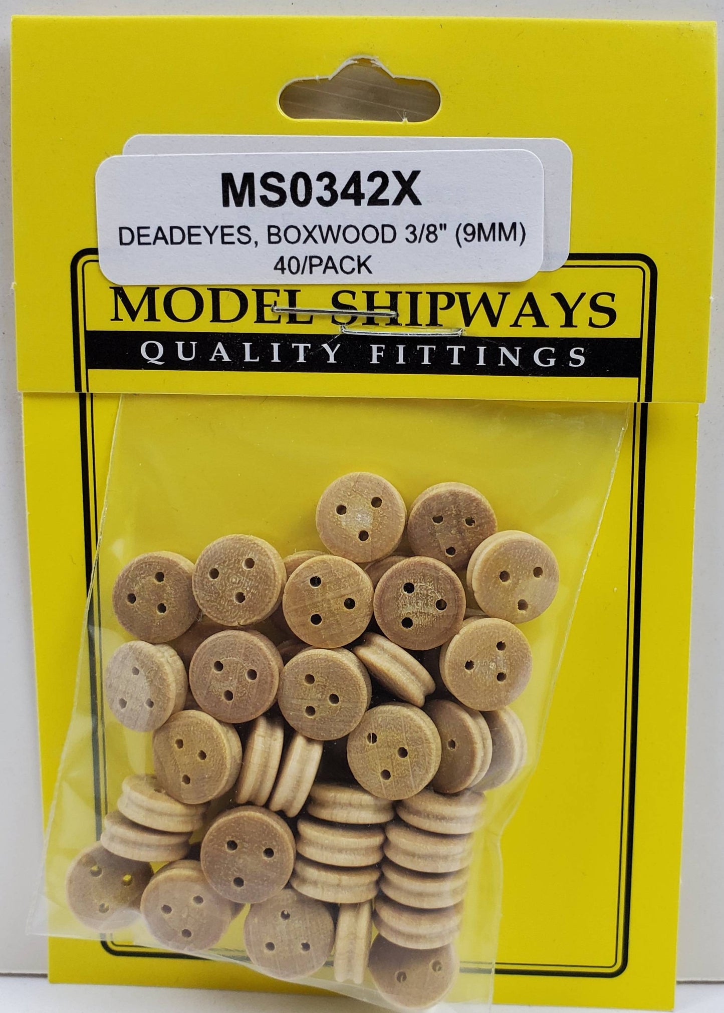 Model Expo - 3/8" (9mm) Boxwood Deadeye 40 pcs