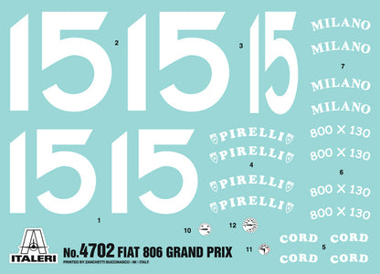 Italeri 4702 - FIAT 806 GRAND PRIX 1:12 Scale