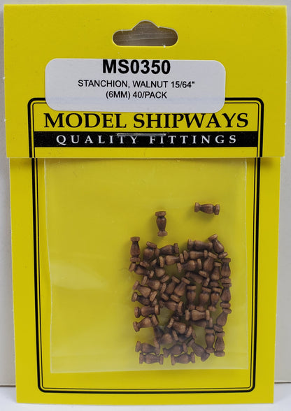 Model Expo - 1/4" (6mm) Walnut Stanchion 40 pcs