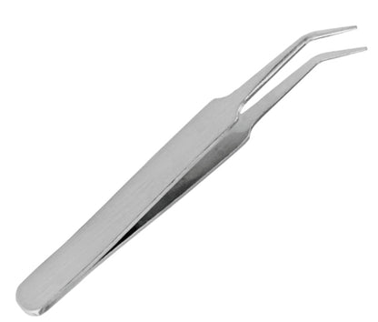 SONA 3" Mini Tweezers Curved Point Tip, Stainless Steel , PVC Pouch