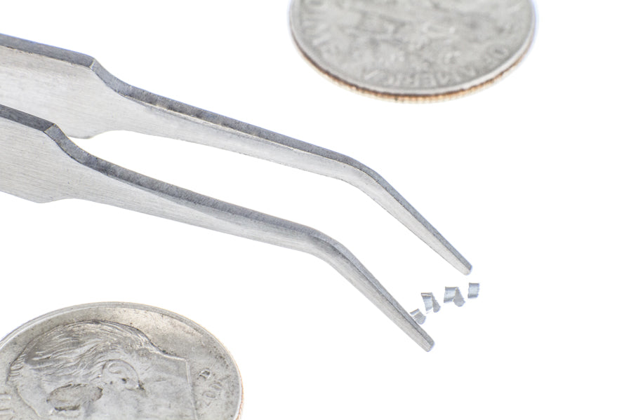 SONA 3" Mini Tweezers Curved Point Tip, Stainless Steel , PVC Pouch