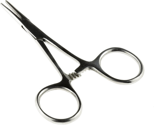 Sona 3-1/2" Stainless Steel Self-Locking Straight Forceps
