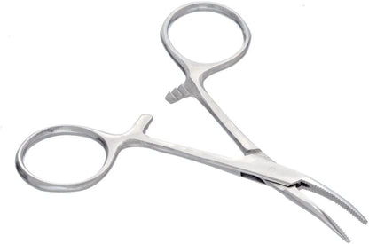 Sona 3-1/2" Stainless Steel Self-Locking Curved Forceps
