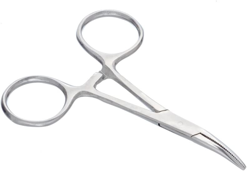 Sona 3-1/2" Stainless Steel Self-Locking Curved Forceps