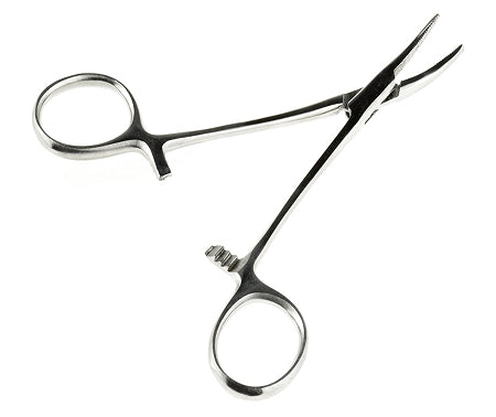 Sona 5" Self-Locking Curved Forceps, Stainless Steel
