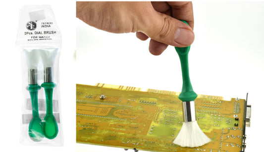 2Pc Nylon Bristle Dial Brush Set for Watches