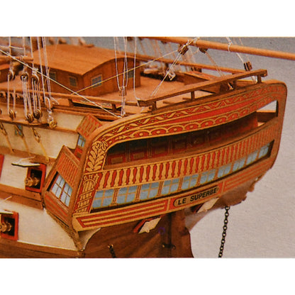 Mantua - 798 Le Superbe - Wood, double-planked on bulkhead ship model kit - Scale 1:75 Length 1100 mm (44")