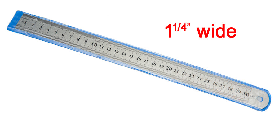 12" Steel Ruler in Pouch (1.1/4" Wide)